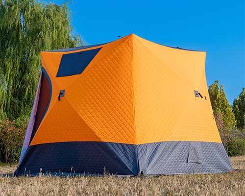 Orange Ice Fishing Tent