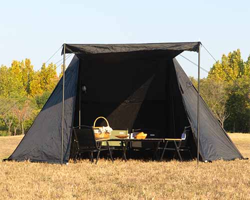 Double Pole Black Pyramid Tent